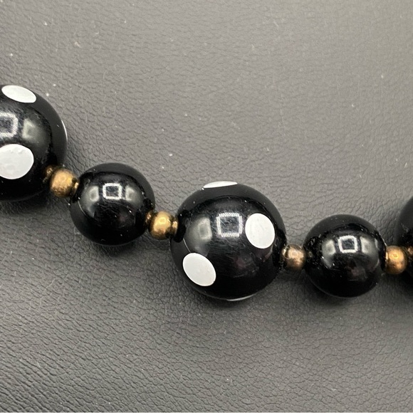 Vintage Polka Dot Mod Necklace 18in - Picture 4 of 7